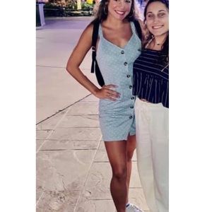 Blue jean button down mini dress